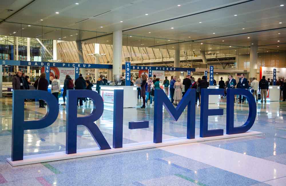 Pri-Med letters prop in registration area