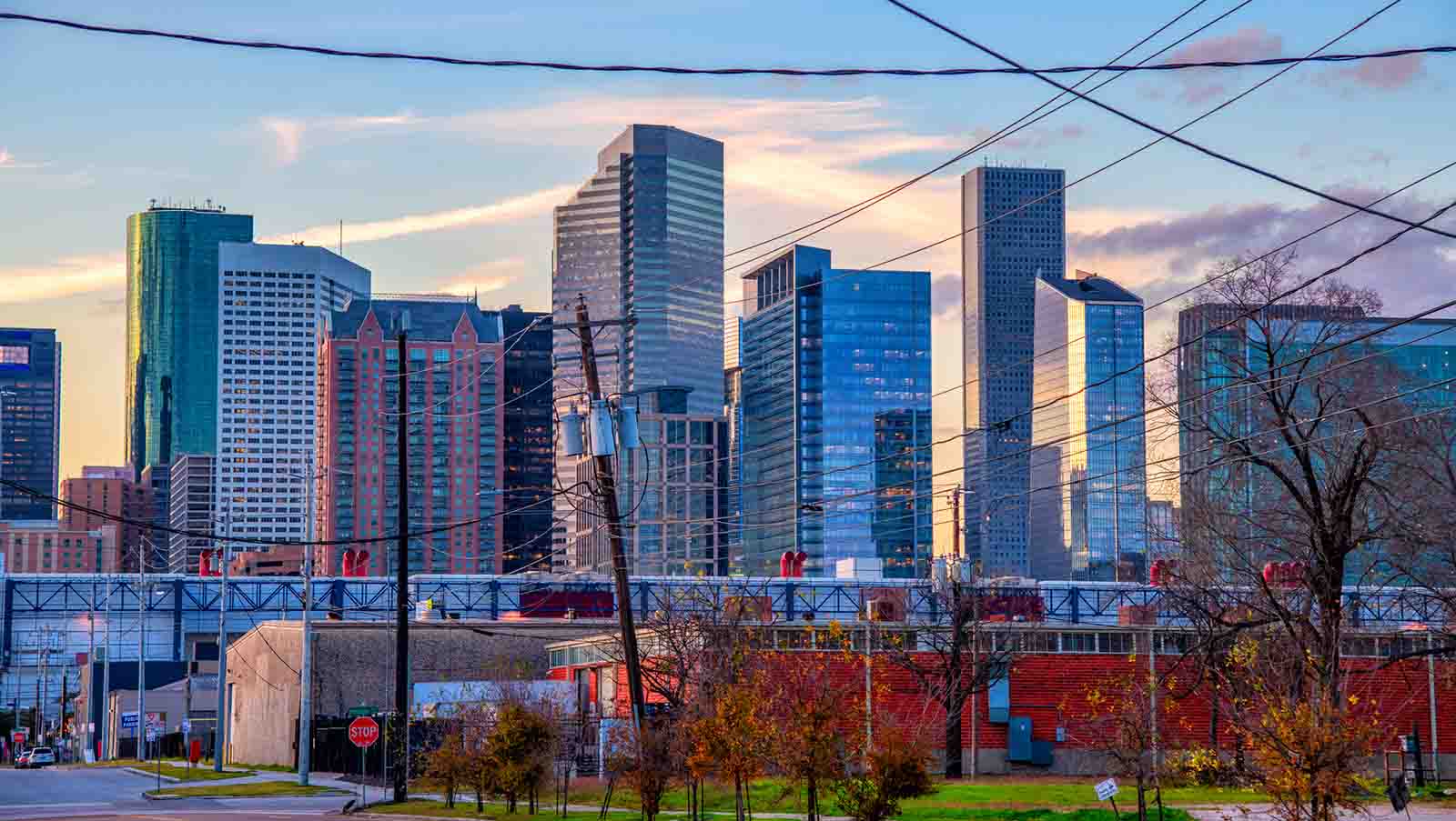 Houston skyline with convention center