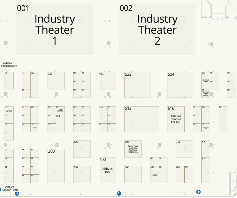 Floorplan layout of exhibit booths