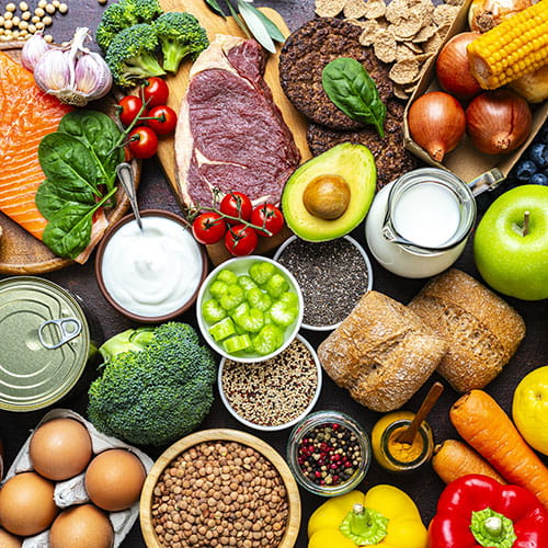 different healthy foods