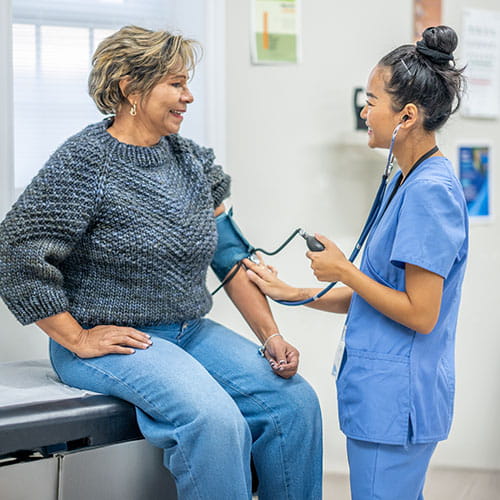 nurse with female patient